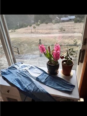 Hollister Two-Tone Light and Medium Blue Denim Jeans